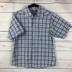 Urban Pipeline Shirt, Blue Plaid Button Up Boys M
